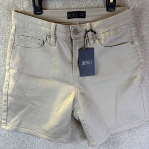 CALIVILLE Chino Shorts Men Small (29x6.5) Beige Stretch Casual Preppy Summer NEW